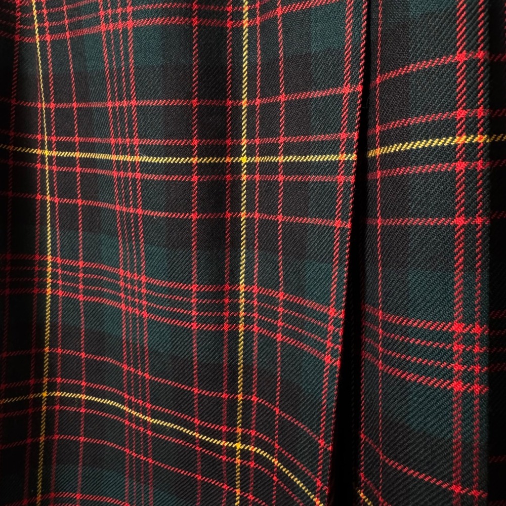 Vintage Pendleton Wool Plaid Pleated Midi Skirt Red Green Tartan Old Money - Picture 8 of 8